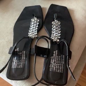 Pedro Garcia Black Crystal Sandals